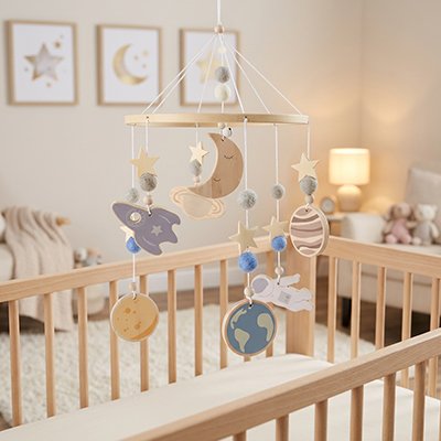 Mobile bebe spatial decoration chambre