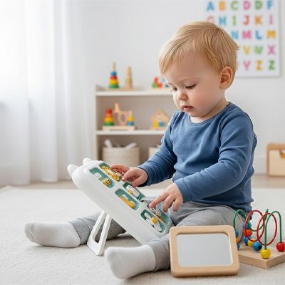 Busy board baby boy decouvre