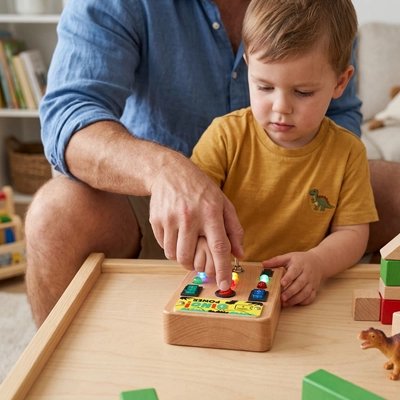 Busy board​ petit papa aide boy