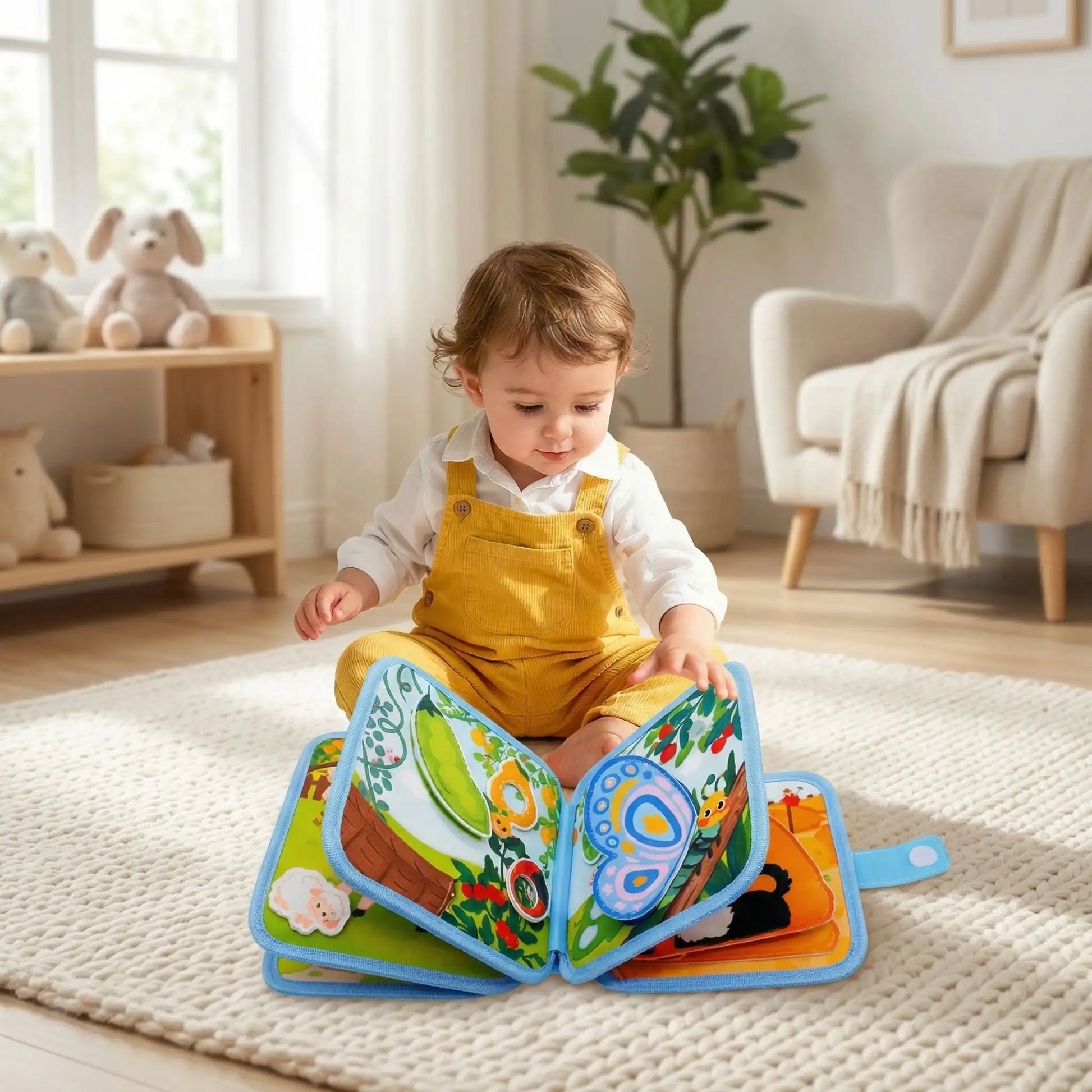 busy board animals fillette decouvre