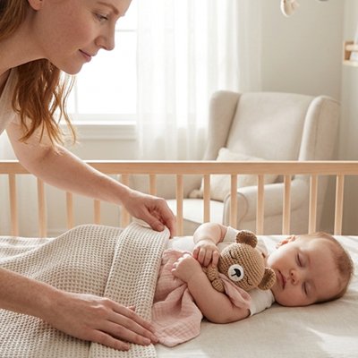 Doudou bebe maman recouvre bebe