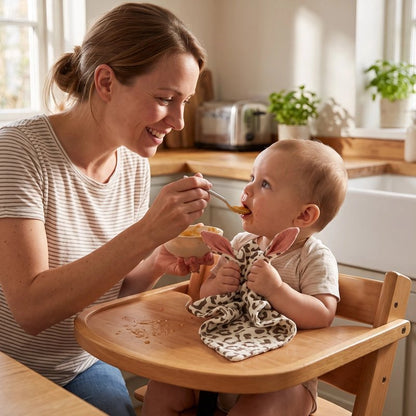 Doudou bebe zebre prend repas avec bebe