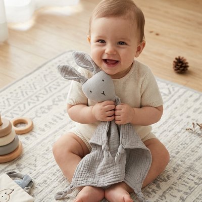 doudou lapin apporte joie bebe