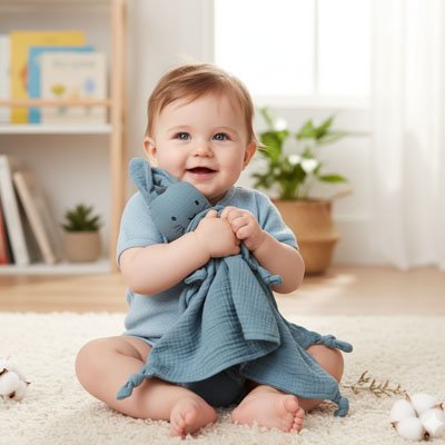 Doudou lapin caline bebe