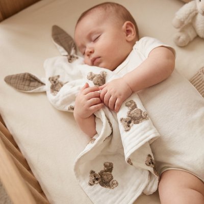 Doudou ourson assis caline bebe