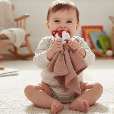 Doudou renard mordille renard rose