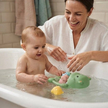 Jouet baignoire bebe maman et bebe dans la bain avec Hyppo