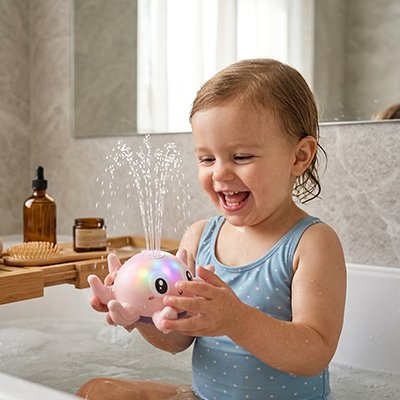 Jouet baignoire pour bebe pieuvre rose
