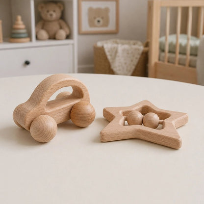 Jouet bebe  voiture et etoile presentation