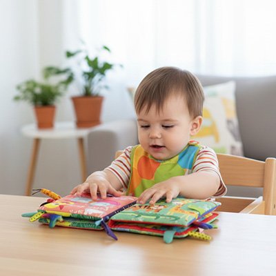 Livre bebe en tissus bebe touche