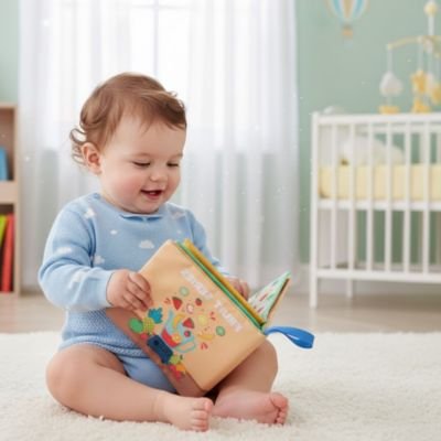 Livre bebe en tissus fillette lit