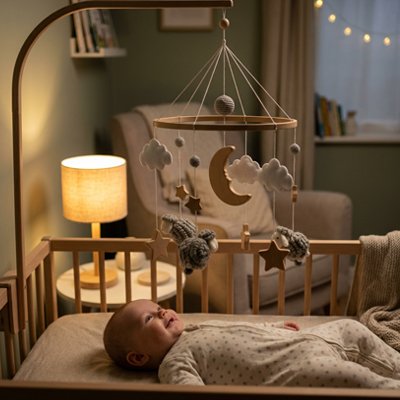 Mobile bébé mouton nuit brillante