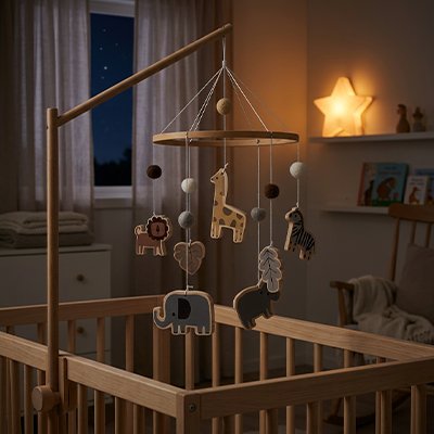 Mobile bébé safari avec veilleuse