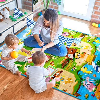 tapis d'éveil ferme en famille