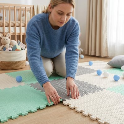 Tapis mousse puzzle mise en place